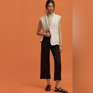Anthropologie The Colette Cropped Wide-Leg Pants: Linen Edition Size 25 NWT